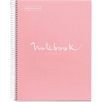Miquelrius Emotions A4 PP 5x24 lapos pink kockás spirálfüzet