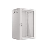 Lanberg WF01-6418-10S 19" 18U SZÉL:600mm MÉLY:450mm MAG:907mm lapraszerelt üvegajtós szürke fali rack szekrény