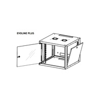Legrand EVO9U6045P Evoline+ 19" 9U 600x450mm levehető oldallapos üvegajtós egyrészes fali rack szekrény