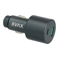 AVAX CC663B CARLY+ 63W Autós töltő USB A (QC)+Type C (PD), fekete