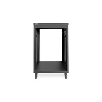 DIGITUS DN-48001 19" 16U 780x507x460mm lapraszerelt fekete hálózati szekrény kerekekkel