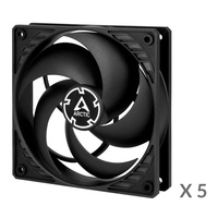 Arctic P12 PWM PST 120mm 5db fekete ventilátor