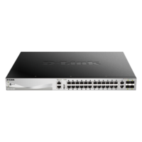 D-Link DGS-3130-30PS/E 24xGbE PoE LAN 2x10GbE LAN 4xSFP+ port L3 menedzselhető PoE switch