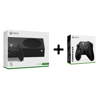 Microsoft Xbox Series S 1TB fekete játékkonzol + Xbox Series X/S Carbon Black vezeték nélküli kontroller