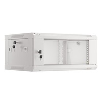 Lanberg WF01-6404-10S 19" 4U SZÉL:600mm MÉLY:450mm MAG:290mm lapraszerelt üvegajtós szürke fali rack szekrény