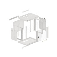 Lanberg WF01-6606-10S 19" 9U SZÉL:600mm MÉLY:450mm MAG:512mm lapraszerelt üvegajtós szürke fali rack szekrény