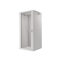 Lanberg WF01-6627-10S 19" 27U SZÉL:600mm MÉLY:600mm MAG:1307mm lapraszerelt üvegajtós szürke fali rack szekrény