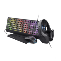 Trust GXT792 Quadrox 4in1 gamer csomag - billentyűzet,egér,egérpad és headset
