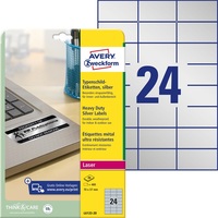 Avery L6133-20 70 x 37 mm ipari 480 db-os ezüst poliészter etikett