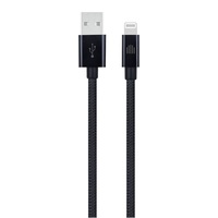 Dviced DV120002 1,25m USB A - Lightning fekete szőtt borítású adat- és töltőkábel