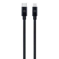 Dviced DV120004 25cm Type-C - Lightning fekete szőtt borítású adat- és töltőkábel