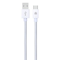 Dviced DV120008 1,25m USB A - Type-C fehér szőtt borítású adat- és töltőkábel
