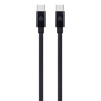 Dviced DV120012 2m Type-C fekete szőtt borítású adat- és töltőkábel