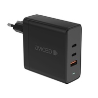 Dviced DV221012 65W 2xType-C/USB GaN fekete hálózati töltő