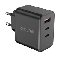 Dviced DV221014 140W 2xType-C/USB GaN fekete hálózati töltő