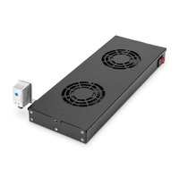 DIGITUS DN-19 FAN-2-HO-SW 2-es termosztátos fekete tető/fiók ventilátor