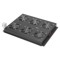 DIGITUS DN-19 FAN-6-SRV-B 6-os termosztátos fekete tetőventilátor Unique szerverszekrényhez