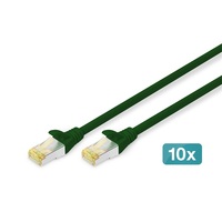 DIGITUS Cat.6A S/FTP LSZH 3m zöld patch kábel (10db/csomag)