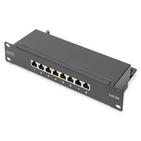 DIGITUS DN-91608S-EA CAT6A 8port 10" 1U fekete árnyékolt Patch Panel