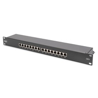 DIGITUS DN-91616S-B CAT6 16port 19" 1U fekete árnyékolt Patch Panel