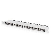 DIGITUS DN-91624S-SL-EA-G CAT6A 24port 19" 0,5U fekete árnyékolt Patch Panel