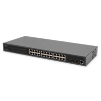 DIGITUS DN-95359 24x GbE Lan port 2x SFP port PoE 430W menedzselhető switch