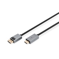 DIGITUS High Speed UHD 4K 3D 30Hz aranyozott 1.2 DisplayPort - HDMI type A kábel 3m