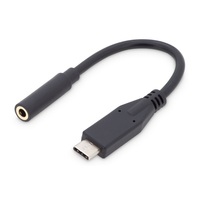 DIGITUS 24bit 48 KHZ USB Type-C 3.5mm stereo audio adapter kábel 0,2m
