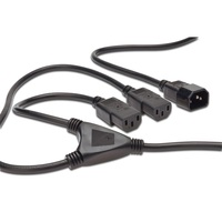 DIGITUS 250V 10A 2x IEC C13 csatlakozó IEC C14 dugó 1,8,m Y tápkábel