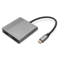 DIGITUS DA-70828 UHD 4K 60Hz USB Type-C 2x HDMI grafikus adapter