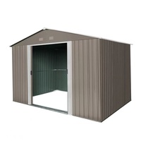 Riwall RMSA 12x10 Brown - fém kerti tároló 3 x 3,7 m nyeregtetővel (barna)