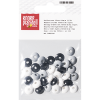 Knorr Prandell ovális 33 darabos fekete-fehér fa gyöngy csomag