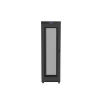 Lanberg FF01-8242-23BL 19" 42U SZÉL:800mm MÉLY:1200mm MAG:2127mm lapraszerelt LCD hálós fémajtós fekete rack szekrény