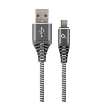 Gembird CC-USB2B-AMCM-1M-WB2 Premium 1m USB Type-C szürke-fehér töltő-és adatkábel