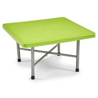 IRIS GF-100G Bambino zöld műanyag gyermek asztal, fém lábakkal, 80x80cm