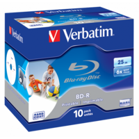 VERBATIM 43713 BD-R 25GB/6x/nyomtatható felület/egyszer írható Blu-Ray 10db/csomag