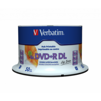 VERBATIM 97693 DVD+R 8,5GB/kétrétegű/8x/nyomtatható felület/egyszer írható DVD 50db/csomag