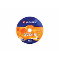 VERBATIM 43729 DVD-R 4,7GB/16x/matt ezüst írható felület/egyszer írható DVD 10db/csomag