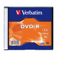 VERBATIM 43547 DVD-R 4,7GB/16x/matt ezüst írható felület/egyszer írható DVD 1db