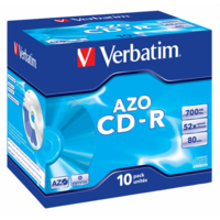 VERBATIM 43327 CD-R 700MB/52x/crystal ezüst írható felület/egyszer írható CD 10db/csomag