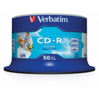 VERBATIM 43438 CD-R 700MB/52x/nyomtatható felület/egyszer írható CD 50db/csomag