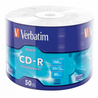 VERBATIM 43787 CD-R 700MB/52x/extra protection írható felület/egyszer írható CD 50db/csomag