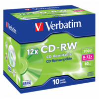 VERBATIM 43148 CD-RW 700MB/12x/karcálló írható felület/újraírható CD 10db/csomag
