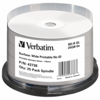 VERBATIM 43738 BD-R 25GB/egyrétegű/6x/nyomtatható felület/egyszer írható Blu-Ray 25db/csomag
