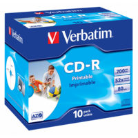 VERBATIM 43325 CD-R 700MB/52x/nyomtatható felület/egyszer írható CD 10db/csomag