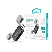 Devia ST112360 Leopard Series 2in1 SD/microSD USB/USB C fekete memóriakártya-olvasó