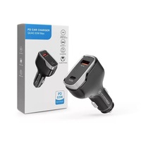 Haffner HF227295 65W USB C/USB fekete szivargyújtós töltő adapter