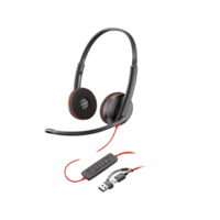 HP Poly Blackwire 3220 USB-C fekete headset + USB-C/A adapter