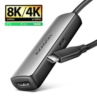Axagon RVC-HI8KPD 16cm 8K/60Hz PD 100W USB-C - HDMI 2.1 adapter