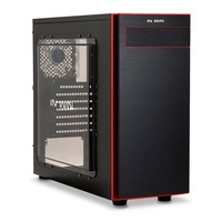 In Win 703 ATX fekete/piros ablakos használt számítógépház (Használt - B)